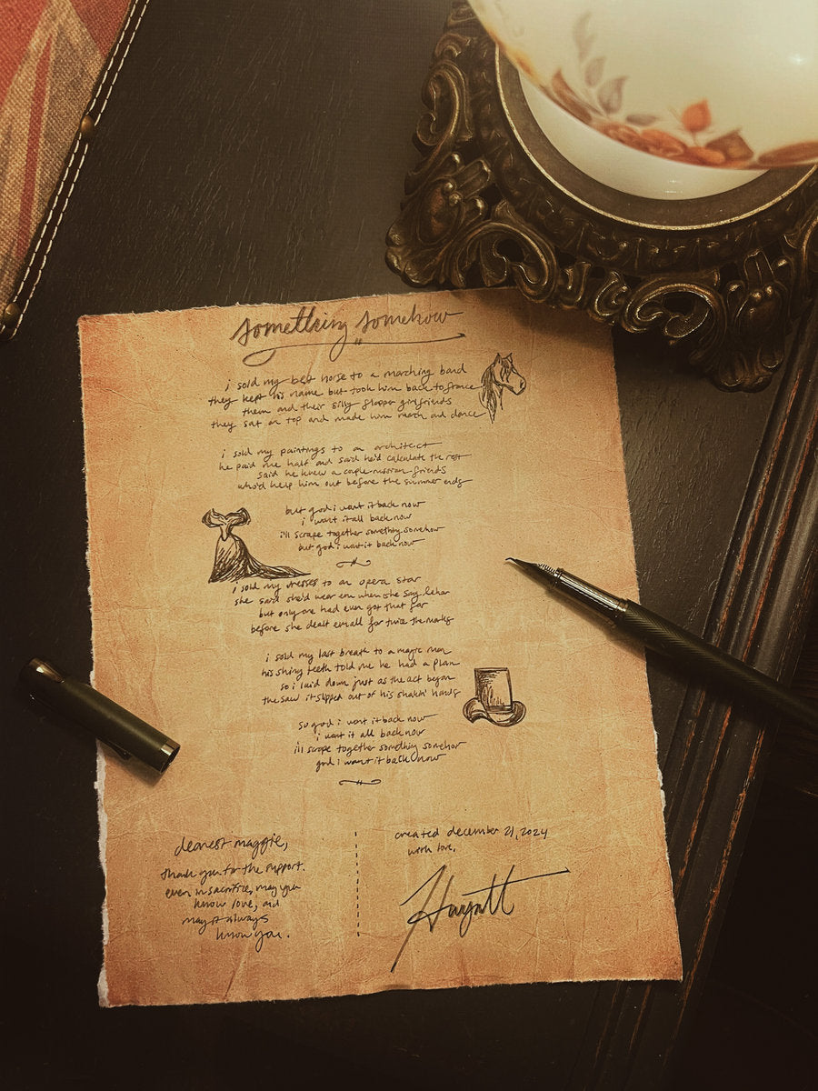 Handwritten Lyrics from Hannah Wyatt