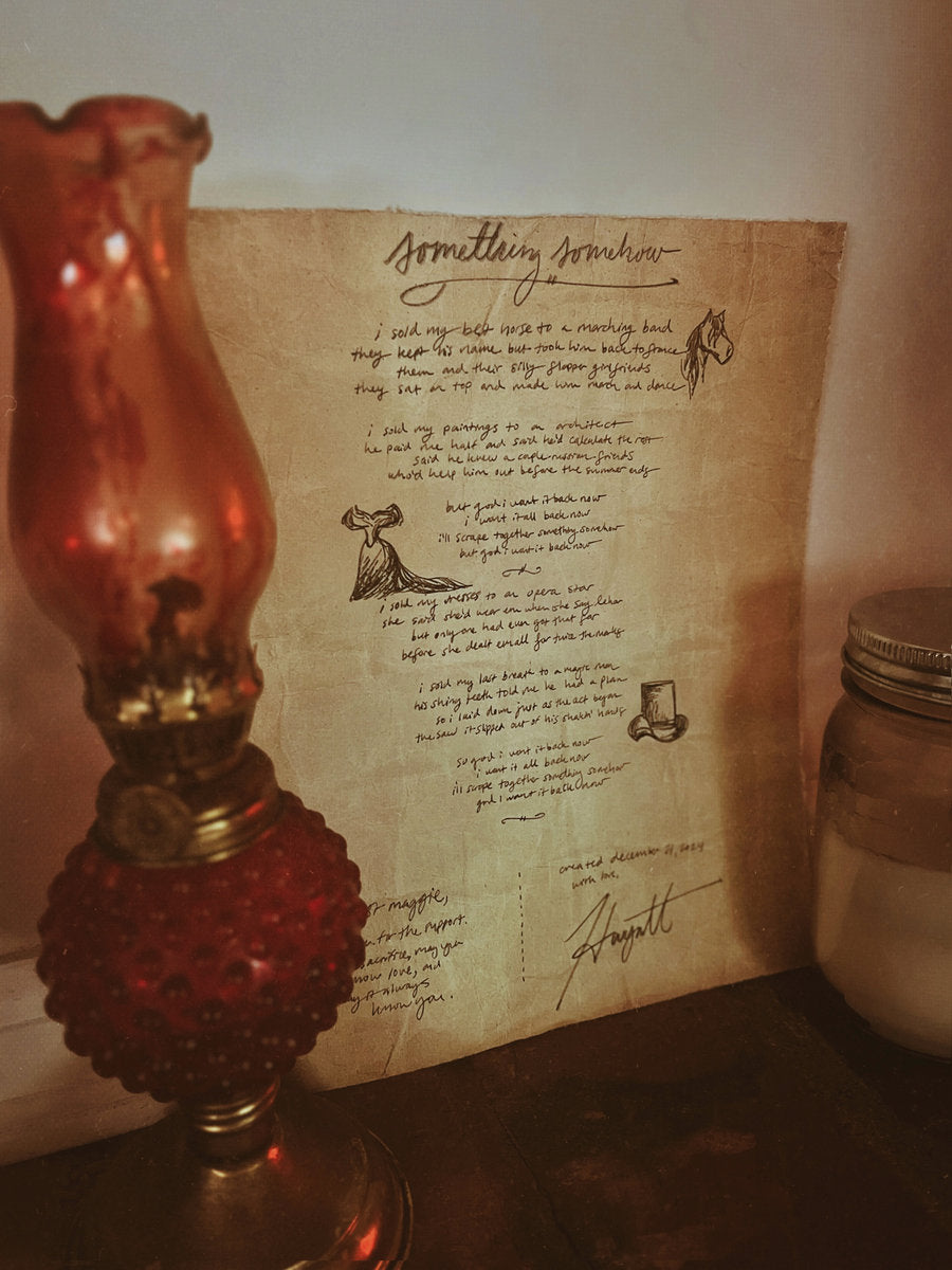 Handwritten Lyrics from Hannah Wyatt