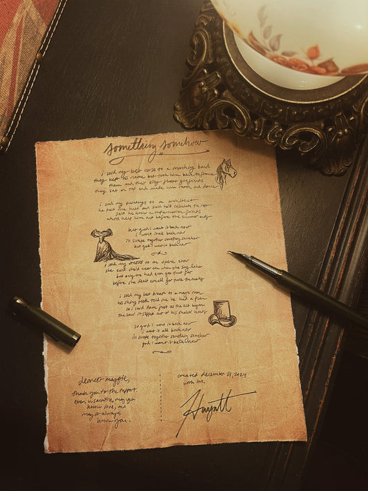 Handwritten Lyrics from Hannah Wyatt